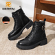 英伦风工装 日泰冬季 加绒保暖短筒马丁靴女百搭时尚 靴厚底显高女靴