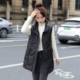 棉服背心 棉马甲女立领加厚设计感坎肩无袖 2025秋冬中长款 宽松大码