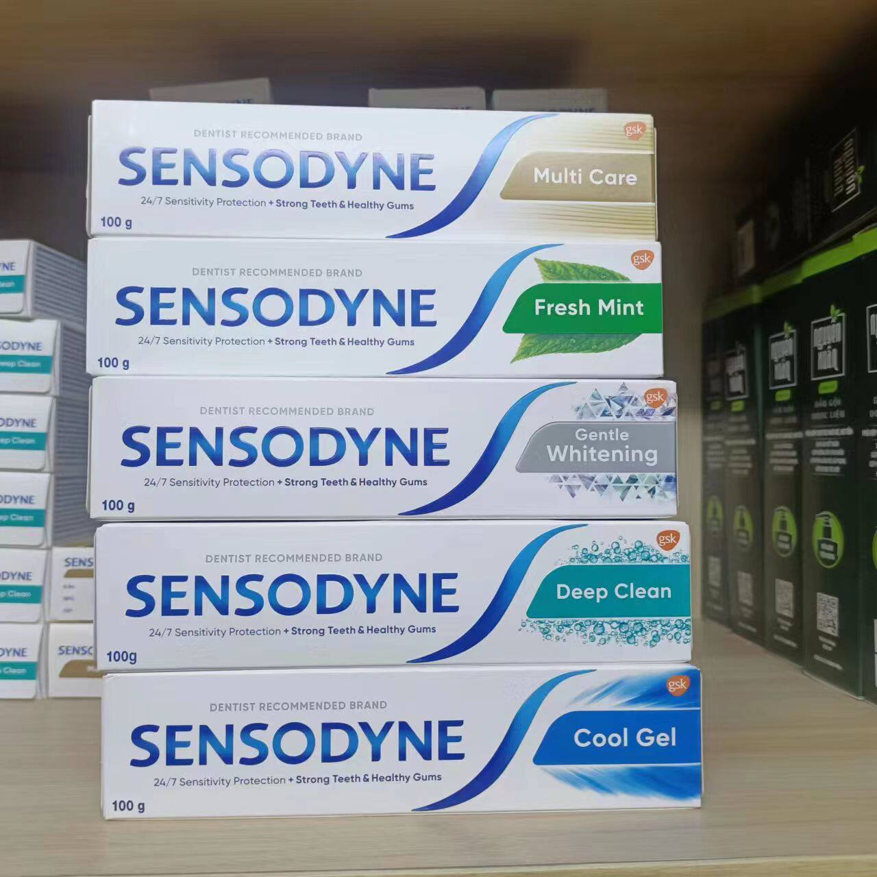 越南代购sensodyne舒适达修护保护牙齿牙龈净白牙膏100g去黄