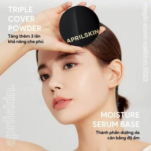 韩国Aprilskin魔法雪白遮瑕气垫粉底3.0控油保湿痘痘粉刺泛红敏感