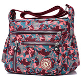 大容量帆布单肩斜挎包女包2020新款 防水尼龙牛津布中年妈妈包布包