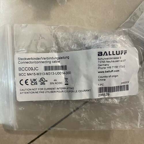 可维修巴鲁夫BALLUFF连接器，型号BCC09JC，正品，德议价