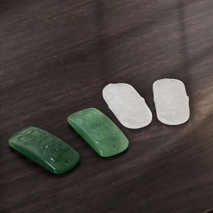 和田玉手牌编绳玉蝴蝶如意编手链的配件材料碧玉配饰手绳配饰小件