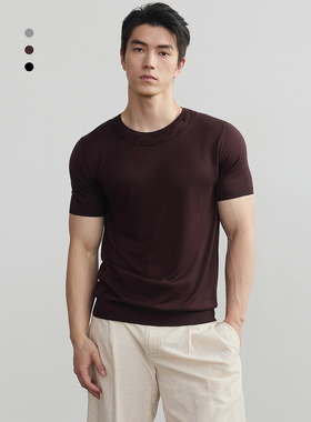 SouthStudio针织短袖领口绞花26新款三色莱赛尔贴肤舒适圆领半袖