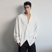 SouthStudio衬衫 棉麻质感25秋男女同款 无性别百褶领口开襟衬衣