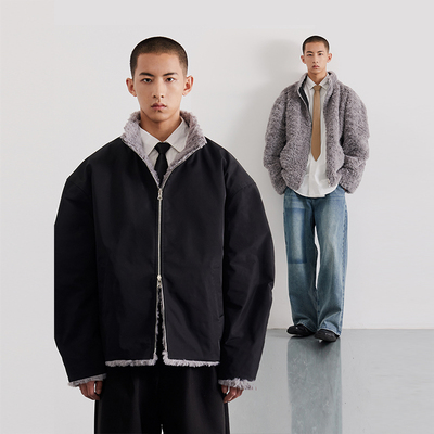 southstudio长绒外套正反两穿