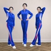南韩丝套装 运动休闲鸢尾蓝CX长袖 NCT03 时尚 佳木斯健身操新款