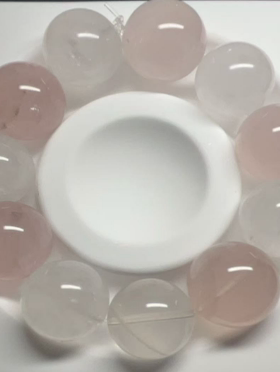 天然粉白水晶手串女款优雅时尚百搭饰品礼物珠珠同款手链FB001