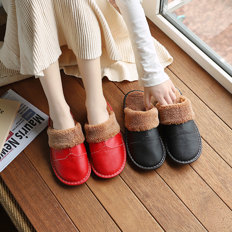 皮拖鞋男女冬季居家保暖室内真皮棉拖鞋防滑厚底地板情侣牛皮拖鞋,居家布艺,居家棉拖/棉鞋,淘宝优惠券,粉丝福利购,淘宝优惠卷