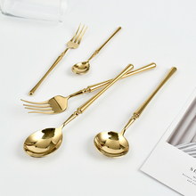 欧式创意304不锈钢刀叉勺金色西餐具四件套酒店牛排刀叉套装家用
