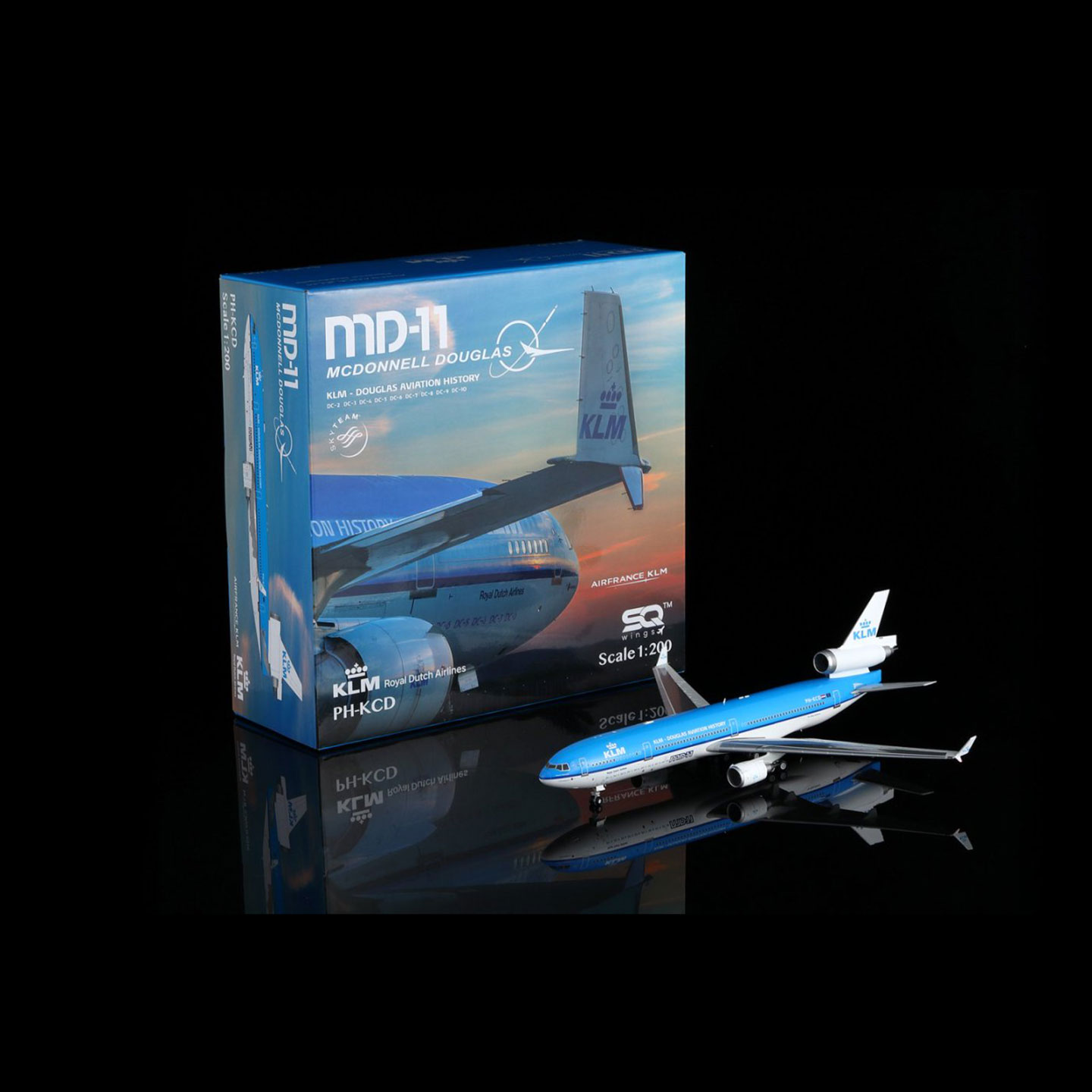 KLM荷兰航空合金飞机模型麦道MD