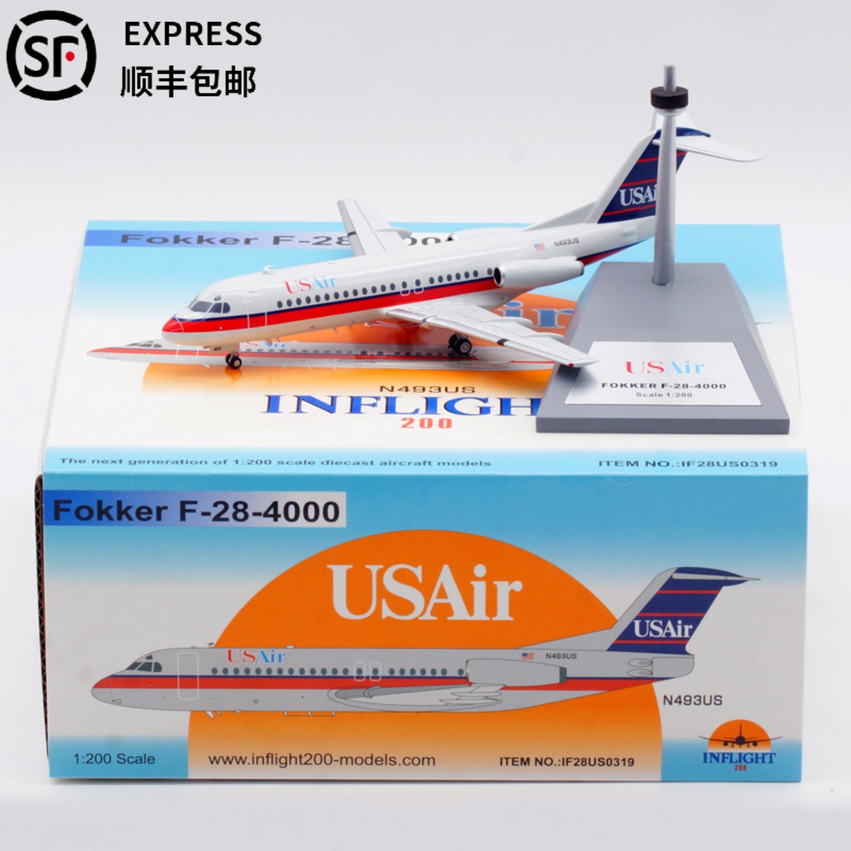 Inflight仿真飞机模型合金福克