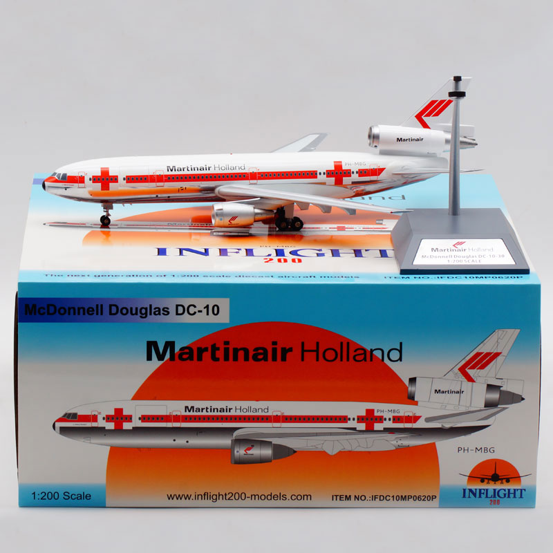 荷兰马丁航空 麦道dc-10-30 ph-mbg inflight 1:200 合金飞机模型
