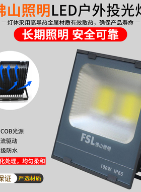 佛山照明led投光灯户外防水泛光灯50W100W草坪灯广告招牌照明射灯