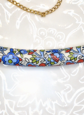 陶瓷手绘复古项链花纹