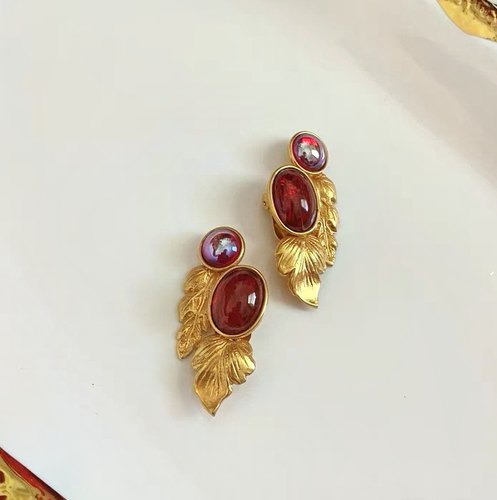 中古饰品首饰 Kate Hines红色ear climber耳夹 （不退换）