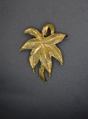 中古饰品 gerrys 金色棕榈树胸针吊坠两用款  成色新