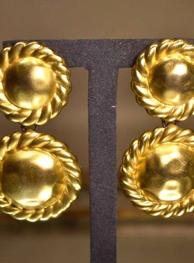 中古首饰 Maxin Denker 罗马金耳坠耳夹 成色好 不退换