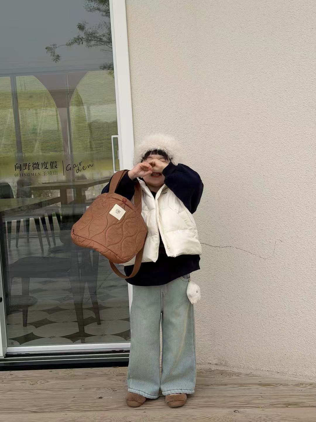 小屁股正版星星玩偶羊驼绒牛仔裤