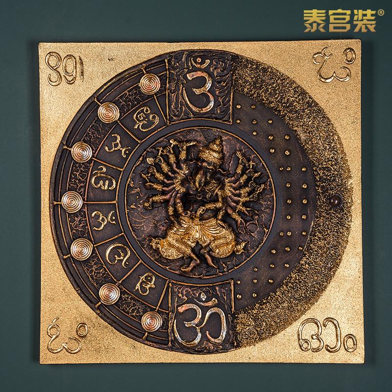 泰式风格象财神金箔装饰画