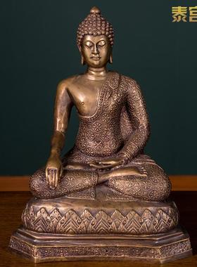 泰国佛像代请！东南亚风格纯铜佛像摆件家居佛堂供奉释迦摩尼佛像