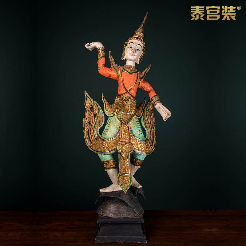 泰宫装泰式风格木雕人偶摆件