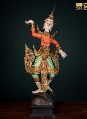 泰宫装泰式风格木雕人偶摆件