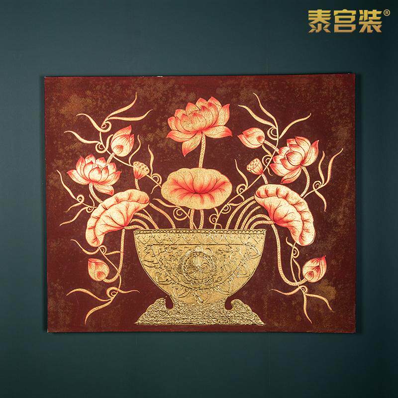 东南亚泰式风格客厅纯手绘装饰画