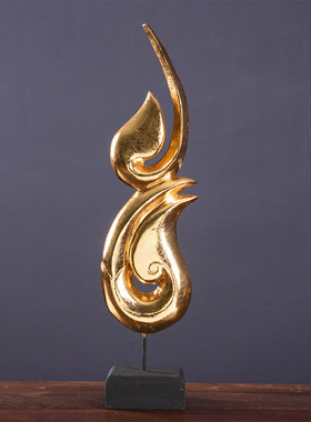 东南亚风格金色实木雕刻工艺品