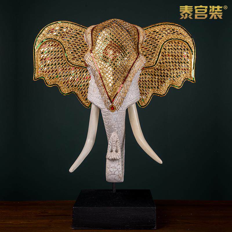 泰式东南亚大象头木雕摆件
