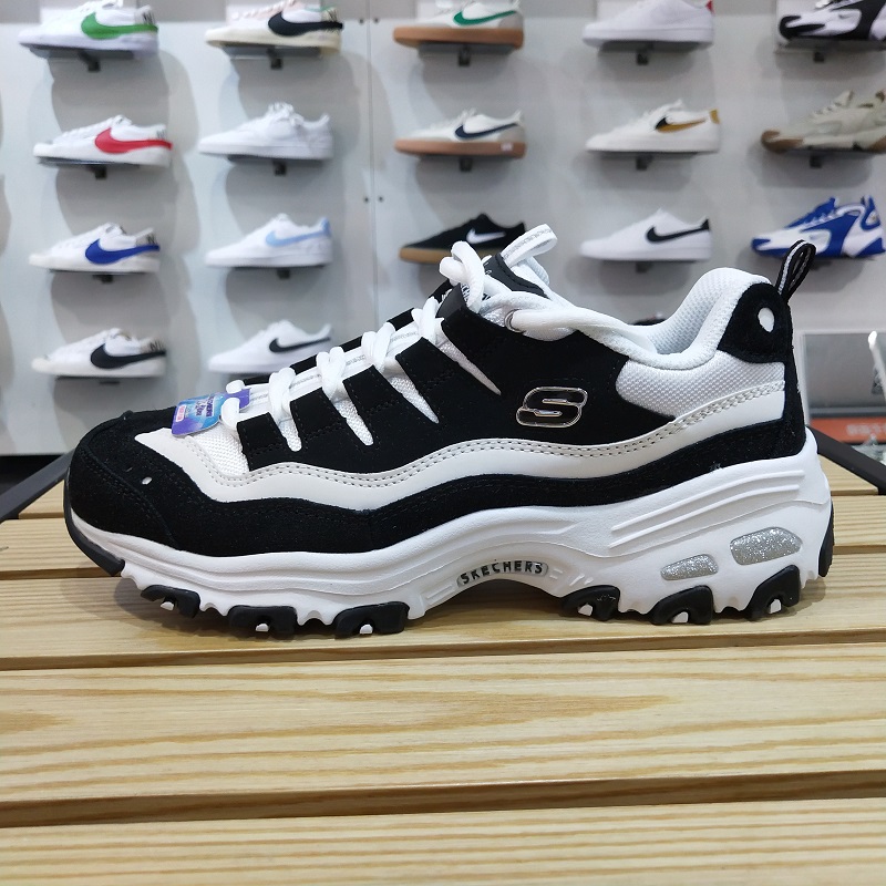 Skechers斯凯奇2022新品时尚绑带款女子厚底运动熊猫鞋13141-BKW 运动鞋new 跑步鞋 原图主图