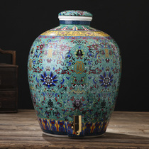 Jingdezhen ceramic wine jar, sealed for domestic use, 10 jin, 20 jin, 30 jin, 50 Jin, wine jar, wine bottle with faucet