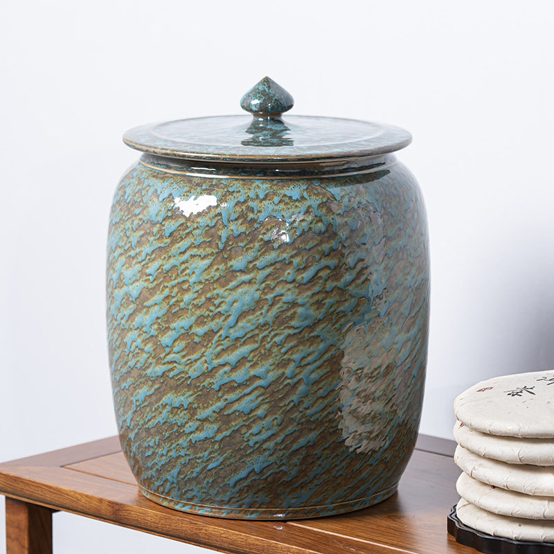 景德镇陶瓷 茶叶罐家用大号储存茶缸普洱茶饼收纳醒茶罐密封罐子