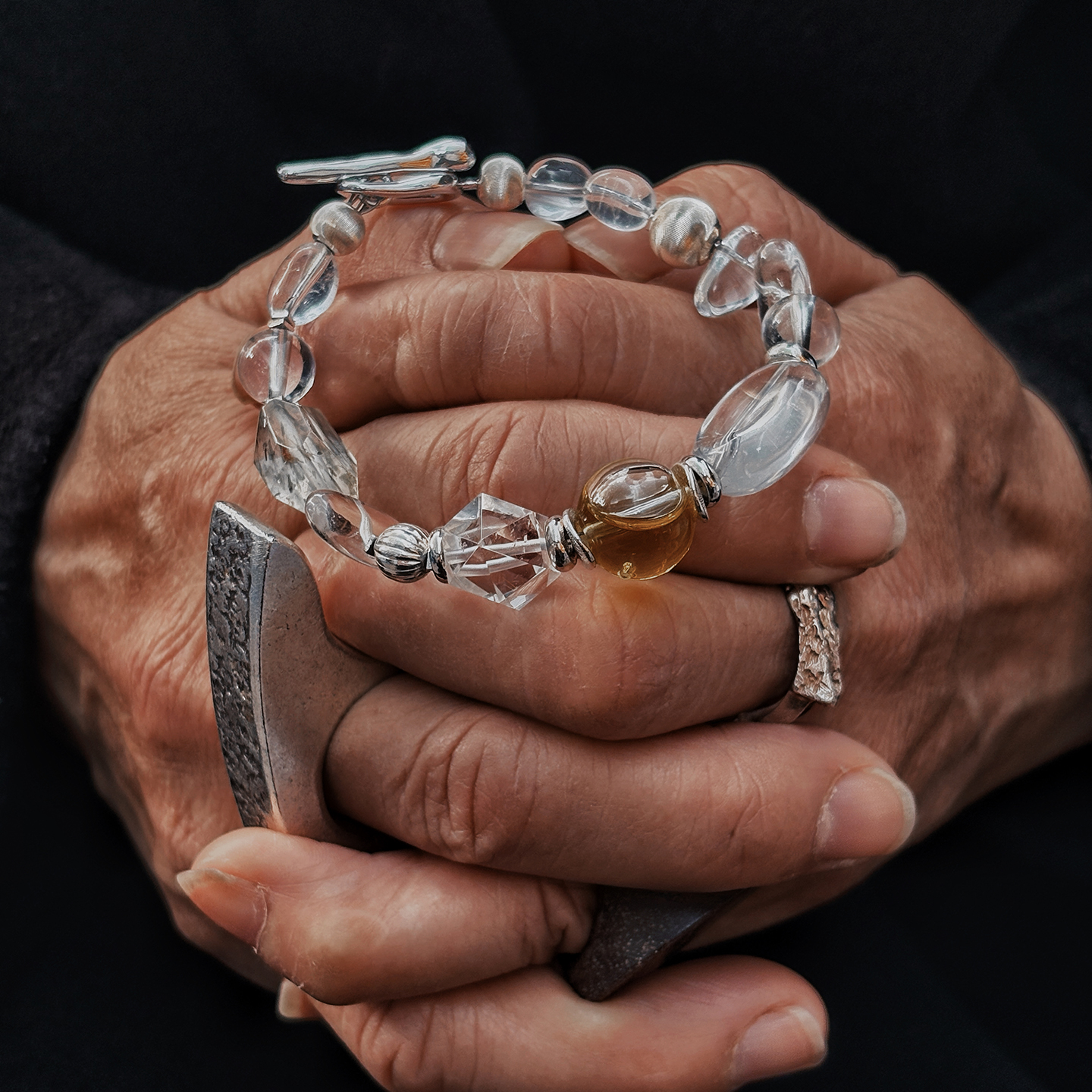 mailahome守护香氛精油手链能量白水晶手链手串新年礼物