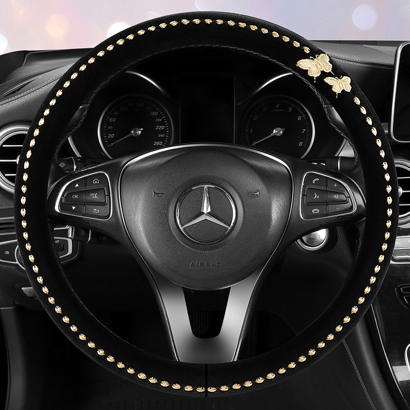 蝴蝶结短绒冬季盛昊F6proA6plusC4时光ID3id6四轮电瓶车方向盘套