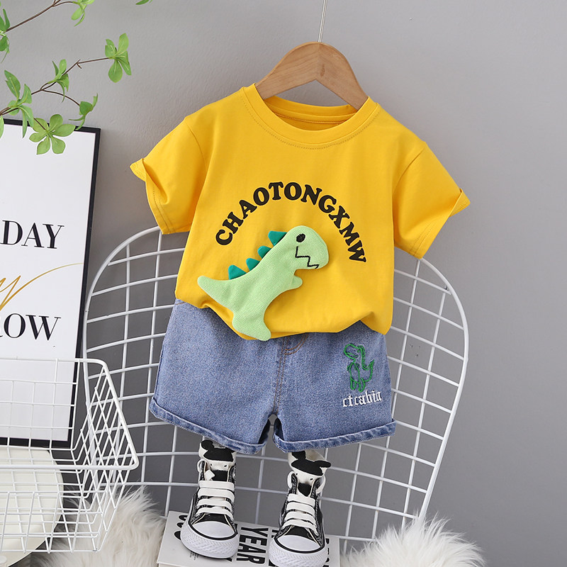 男童夏装套装宝宝短袖两件套韩版帅气婴幼儿童夏季现款衣服短裤潮