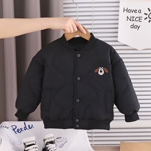 加厚外出服棒球服外套上衣潮 女童宝宝冬季 男童秋冬装 加绒棉服新款