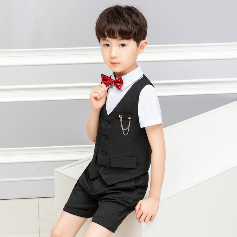 童装2023夏季套装男童六一儿童节周岁礼服西装马甲套装夏一件
