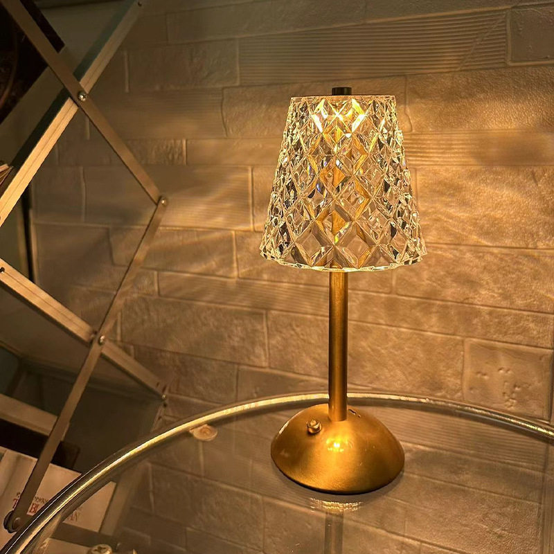 现代豪华可充电触摸LED台灯餐厅摆件家居卧室床头小夜灯USB氛围灯