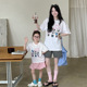 亲子装 2025新款 母女款 t恤夏薄款 上衣a类宝宝衣服 女童短袖 维木童装