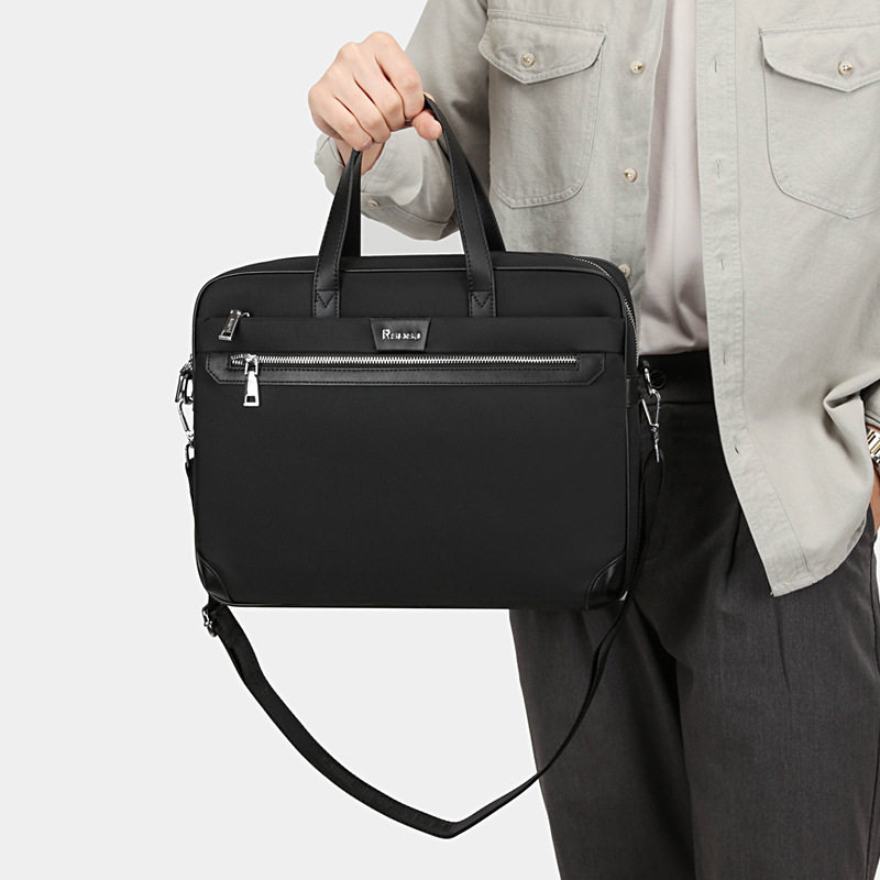 男士新款牛津布公文包大容量高级电脑包出差蓝色简约手提包商务男