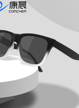 欧美男士偏光太阳镜新款渐色框简约时尚方形百搭防晒女运动风墨镜