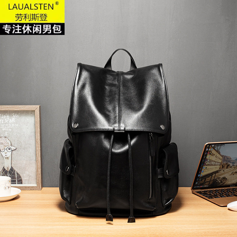 时尚真皮双肩包男款电脑包头层牛皮商务公文背包厂家直销男包防水