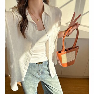 亚麻夏季防晒衣服女士衬衫轻奢高级感长袖外穿薄款纯色宽松外套