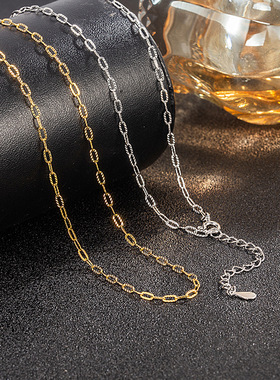 银恋925压花纹简约百搭素链设计款冷淡风时尚单品精美项链一件代