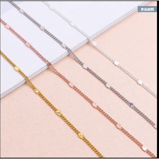 银恋925纯银侧身间片项链简约女锁骨链单链时尚裸链一件新品