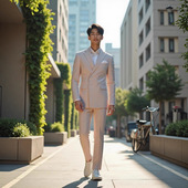 修身 两件套西装 休闲西服男士 速卖通亚马逊跨境外贸纯色双排扣男式