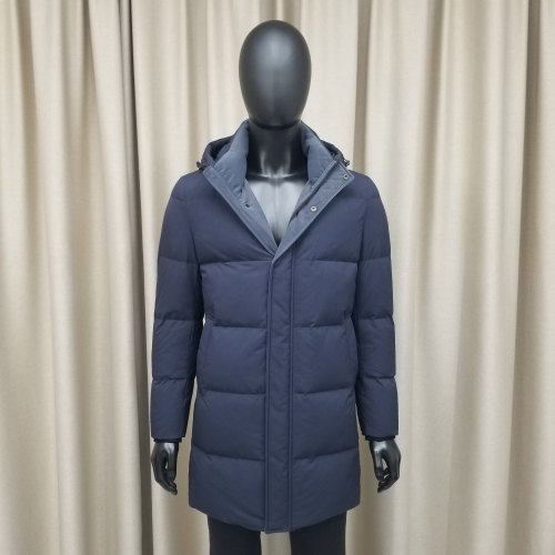 普洛克男装新款 中老年可脱帽厚羽绒服外套商务休闲白鸭绒冬YKK2