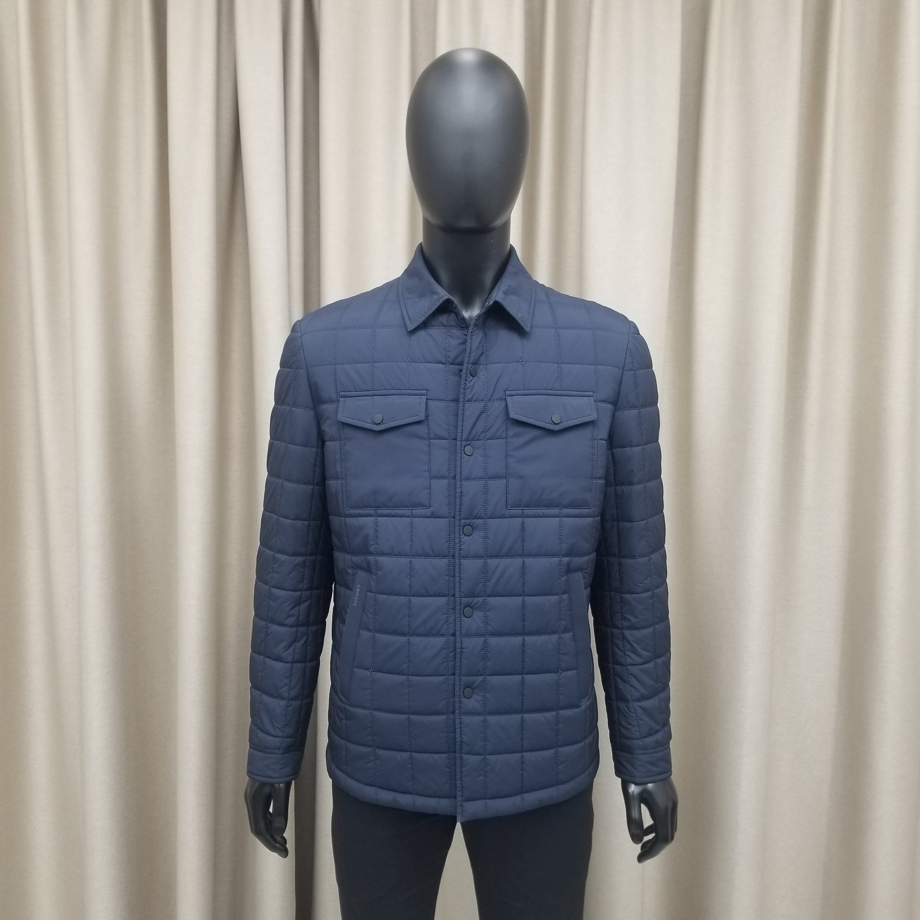 普洛克男装新款 桑蚕丝填充翻领棉袄商务休闲棉服夹克外套棉衣2