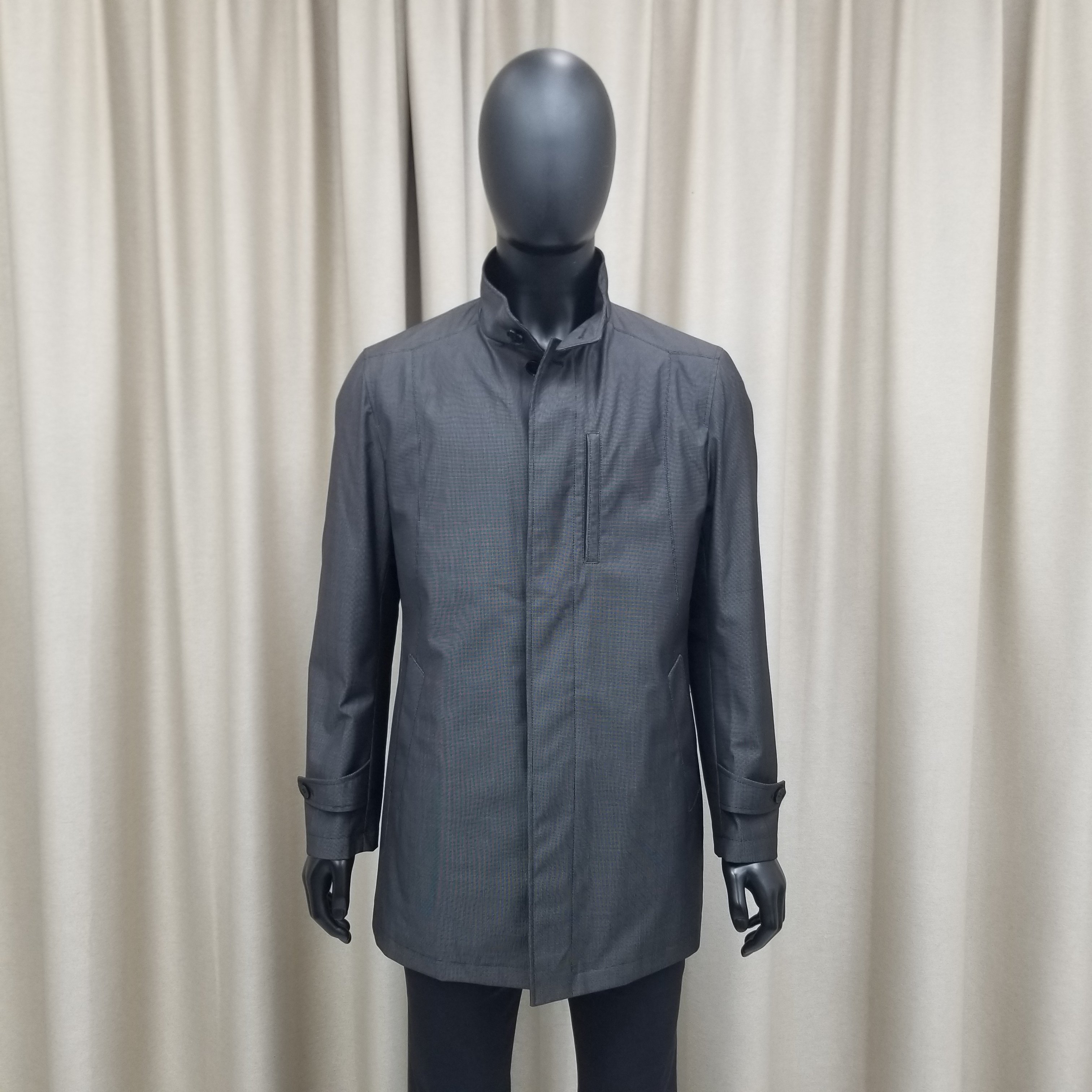 普洛克男装新款 精纺羊毛中长款商务风衣棉服宽松棉袄冬外套立领2